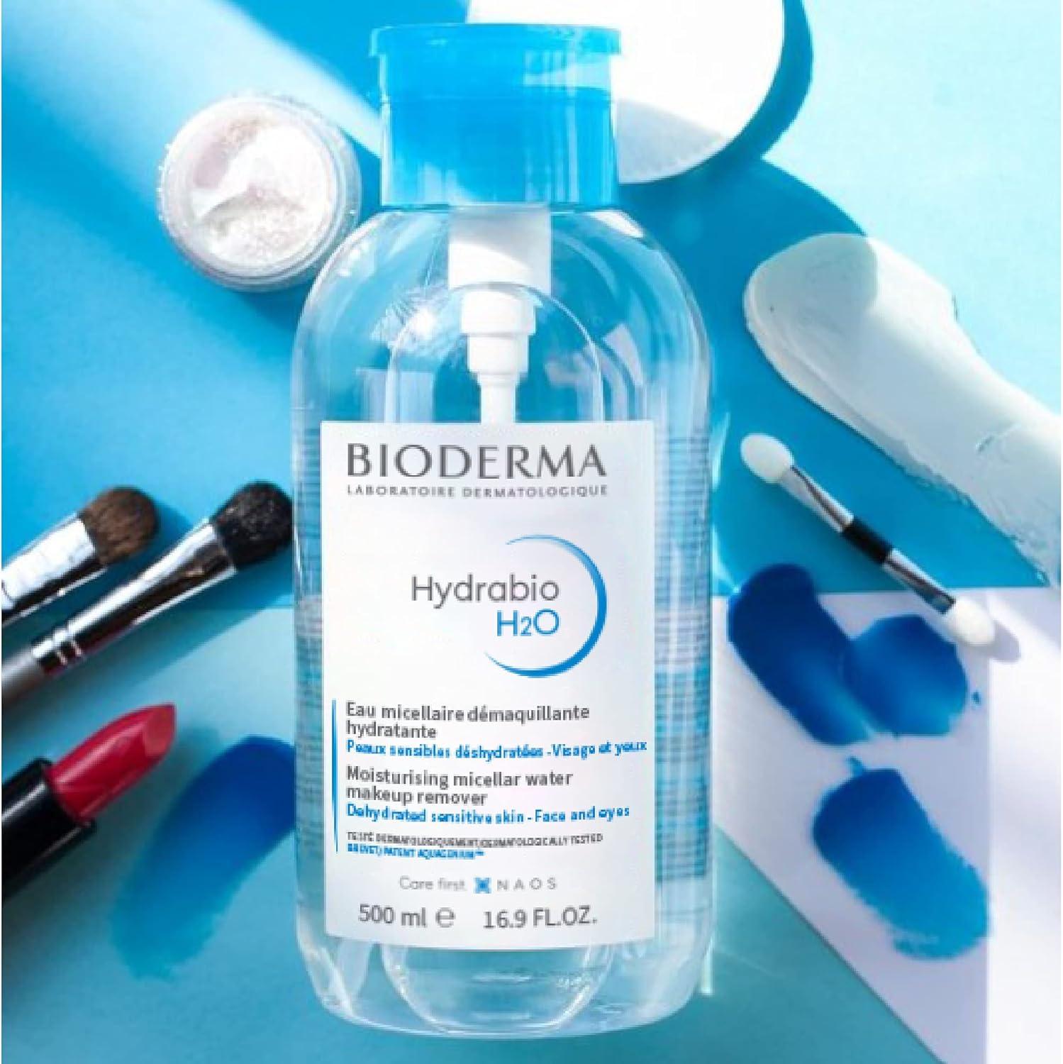 image:imageBioderma Hydrabio H2O Micellar Water Face Cleanser and Makeup Remover Micellar Cleansing Water for Dehydrated Sensitive Skin167 Fl Oz Pack of 1