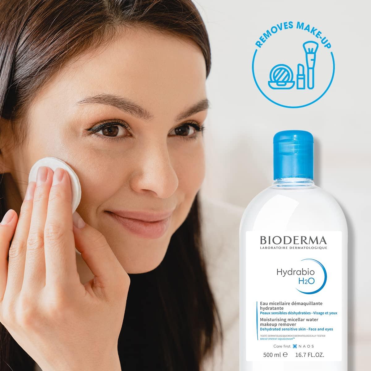image:imageBioderma Hydrabio H2O Micellar Water Face Cleanser and Makeup Remover Micellar Cleansing Water for Dehydrated Sensitive Skin167 Fl Oz Pack of 1