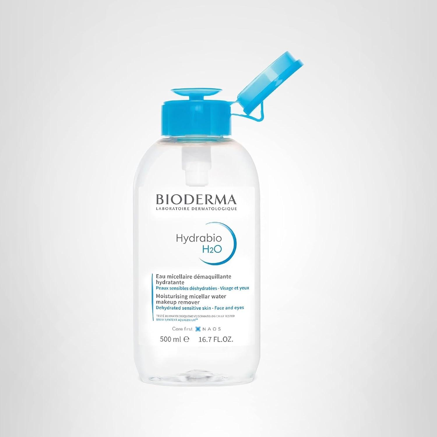 image:imageBioderma Hydrabio H2O Micellar Water Face Cleanser and Makeup Remover Micellar Cleansing Water for Dehydrated Sensitive Skin167 Fl Oz Pack of 1