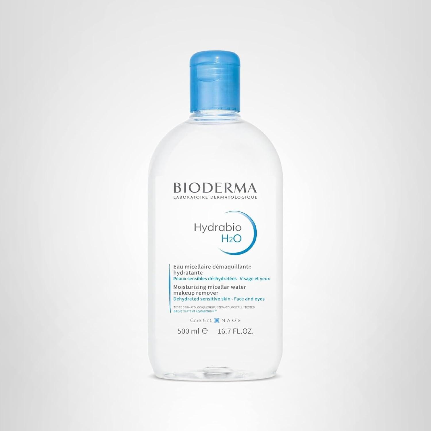 image:imageBioderma Hydrabio H2O Micellar Water Face Cleanser and Makeup Remover Micellar Cleansing Water for Dehydrated Sensitive Skin1691 Fl Oz Pack of 1