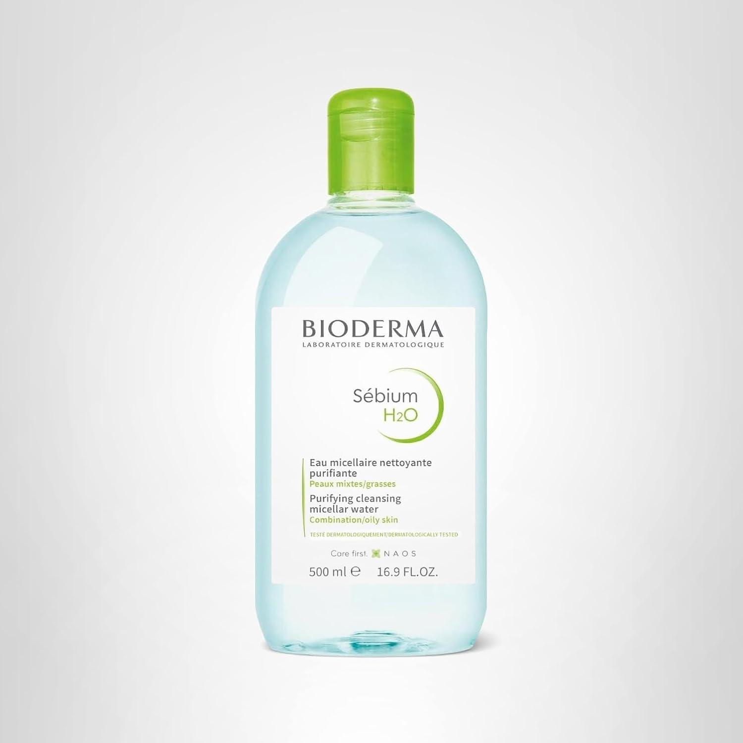 image:imageBioderma Sbium H2O Micellar Water Facial Cleanser and Makeup Remover Face Cleanser for Combination to Oily SkinWithout Pump
