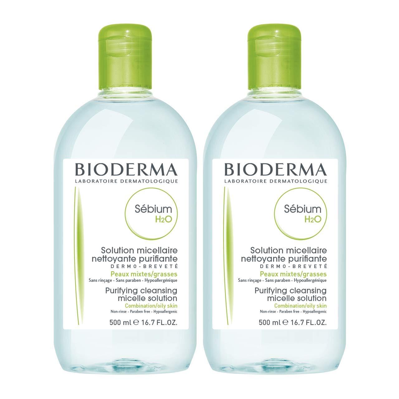 image:imageBioderma Sbium H2O Micellar Water Facial Cleanser and Makeup Remover Face Cleanser for Combination to Oily SkinWithout Pump