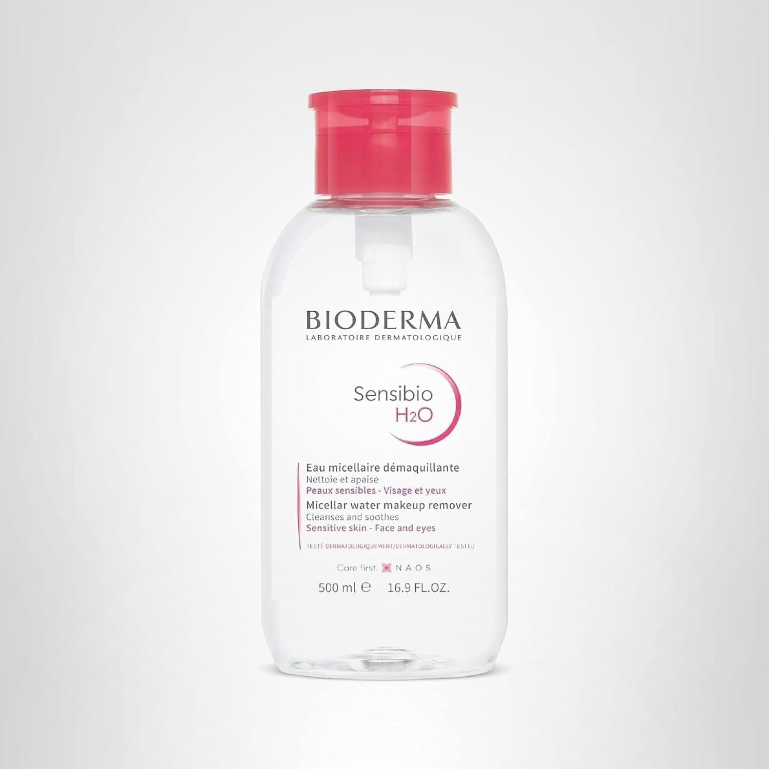 image:imageBioderma Sensibio H2O Micellar Water Makeup Remover Cleanser Face Cleanser for Sensitive Skin169 Fl Oz Pack of 1With Pump Top