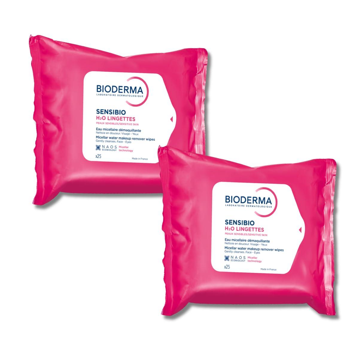 image:imageBioderma Sensibio H2O Wipes Cleansing and Makeup Removing Skin Soothing for Sensitive Skin 25 WipesUnscented