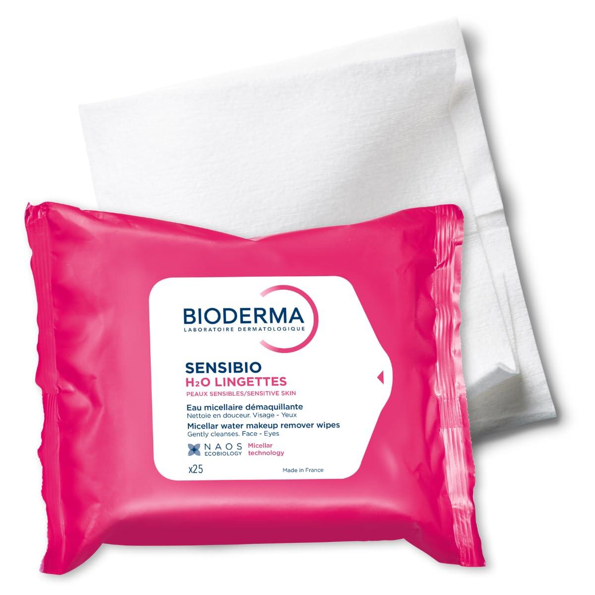 image:imageBioderma Sensibio H2O Wipes Cleansing and Makeup Removing Skin Soothing for Sensitive Skin 25 WipesUnscented