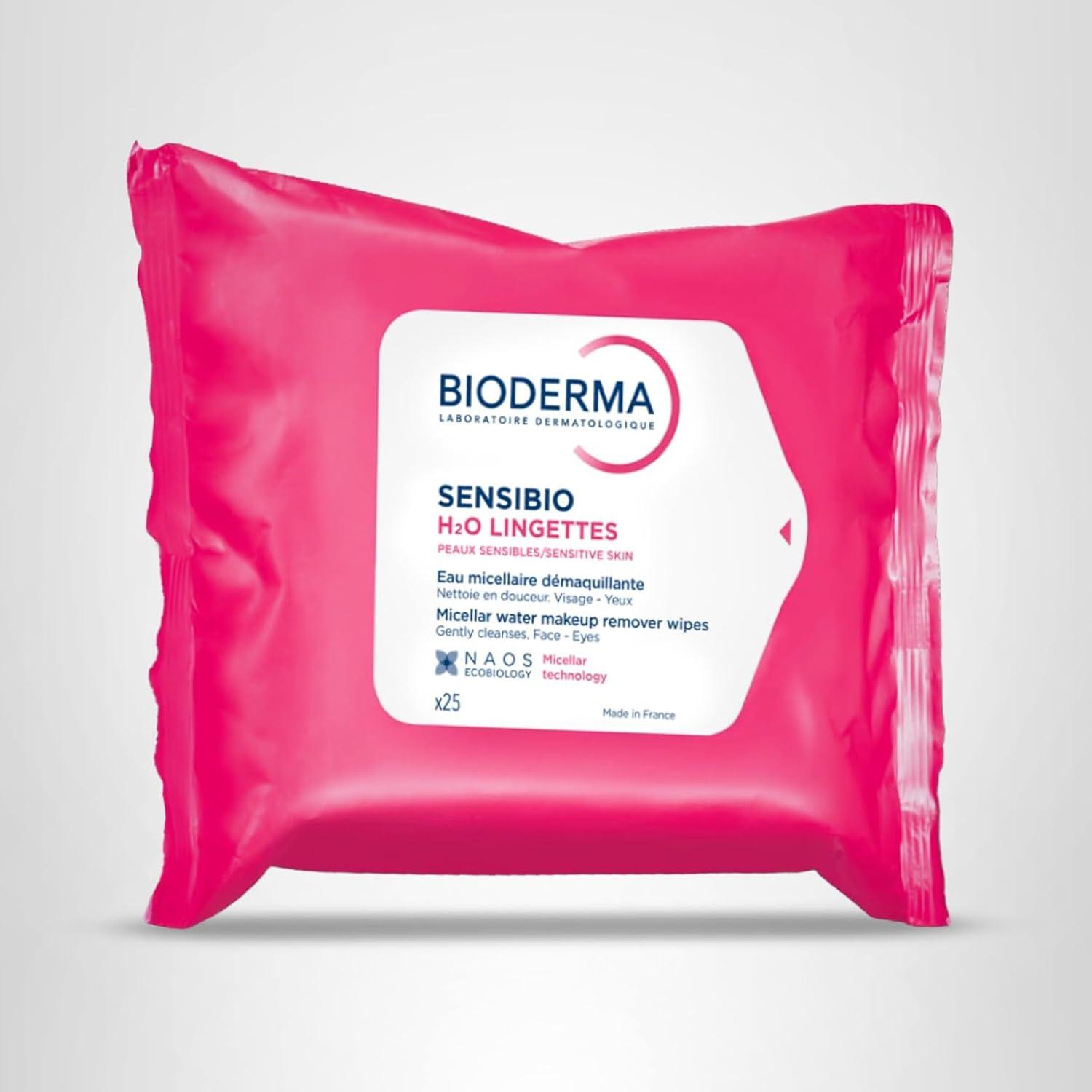 image:imageBioderma Sensibio H2O Wipes Cleansing and Makeup Removing Skin Soothing for Sensitive Skin 25 WipesUnscented
