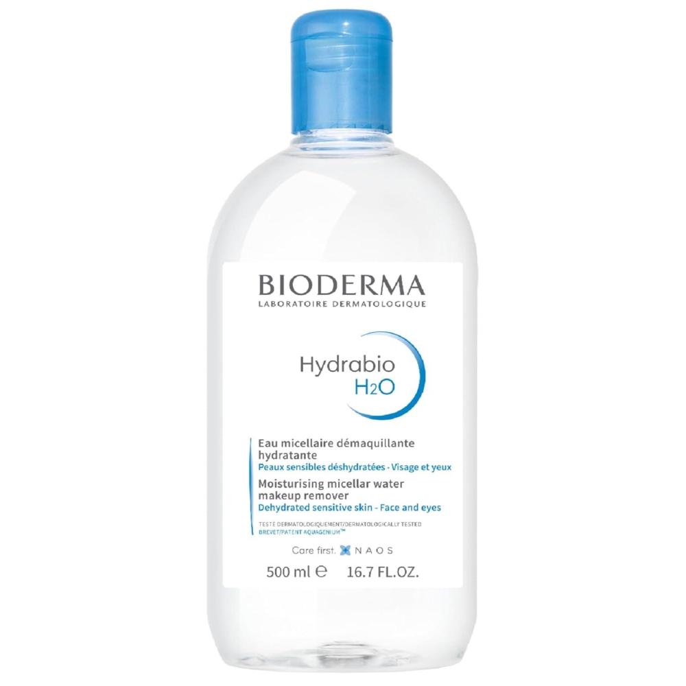 image:imageBioderma  Hydrabio H2O Micellar Water  Face Cleanser and Makeup Remover  Micellar Cleansing Water for Dehydrated Sensitive Skin1691 Fl Oz Pack of 1