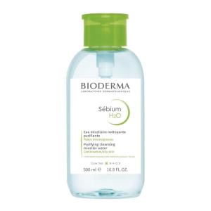 Bioderma – Sébium H2O – Micellar Water – Facial Cleanser and Makeup Remover – Face Cleanser for Combination to Oily Skin(With Pump)