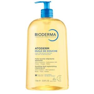 Bioderma Atoderm Shower Oil, Cleansing Oil For Face & Body, Nourishing Cleansing Oil For Dry to Atopic Sensitive Skin For Softer & Smooth Skin For Your Whole Family(33.8 Fl Oz (Pack of 1))