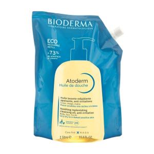 Bioderma Atoderm Shower Oil, Cleansing Oil For Face & Body, Nourishing Cleansing Oil For Dry to Atopic Sensitive Skin For Softer & Smooth Skin For Your Whole Family(33.8 Fl Oz Refill (Pack of 1))