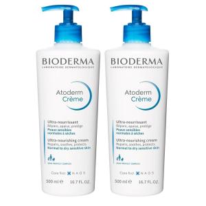 Bioderma Atoderm Ultra Nourishing Cream Duo, Fragrance Free, Strengthens Skin Barrier for Normal To Dry Sensitive Skin, A Value Pack That Provides Immediate & Lasting Moisture For The Whole Family.